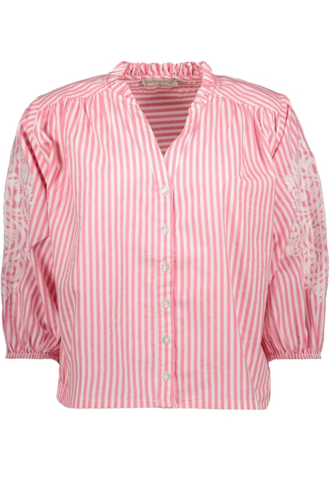 LENA BLOUSE STRIPE ROSE